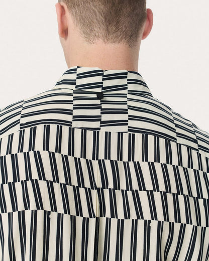 Dalton Printed Shirt - Blue & White Joff Print