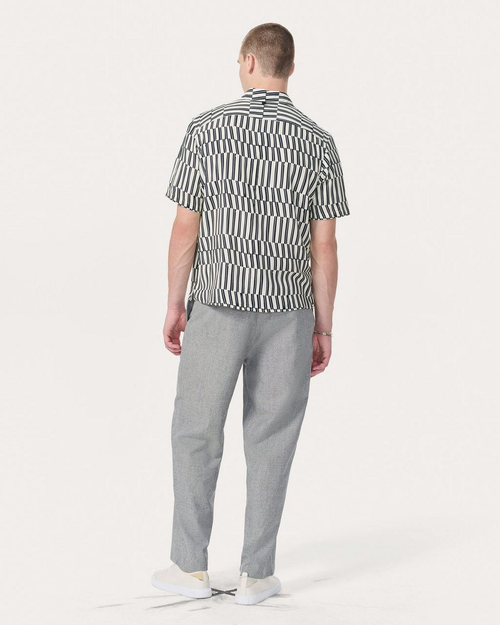 Dalton Printed Shirt - Blue & White Joff Print