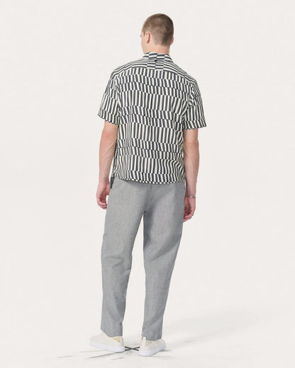 Dalton Printed Shirt - Blue & White Joff Print