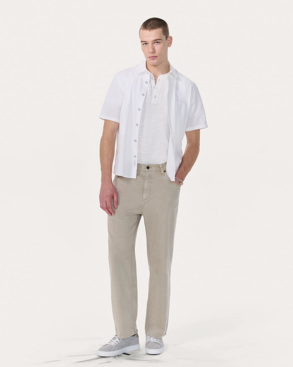 Dalton Patchwork Shirt - White