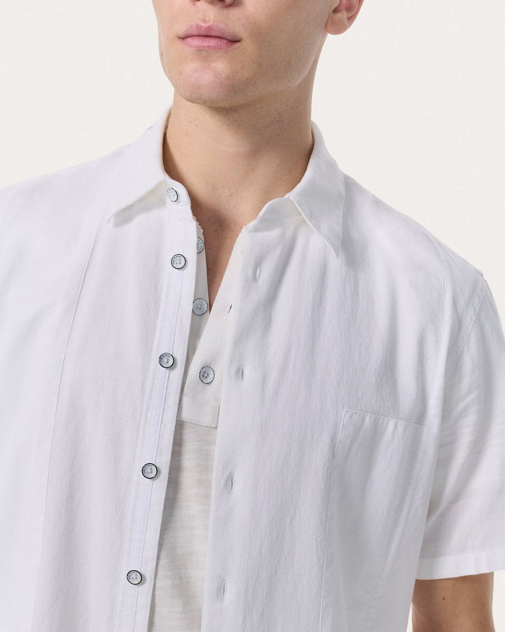 Dalton Patchwork Shirt - White