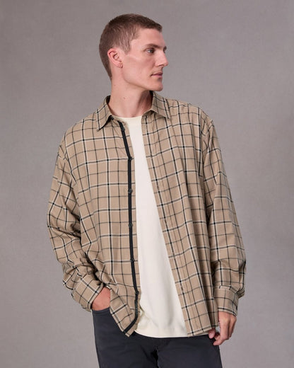 Matthew Flannel Shirt - Taupe Plaid