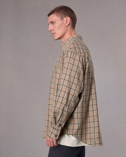 Matthew Flannel Shirt - Taupe Plaid