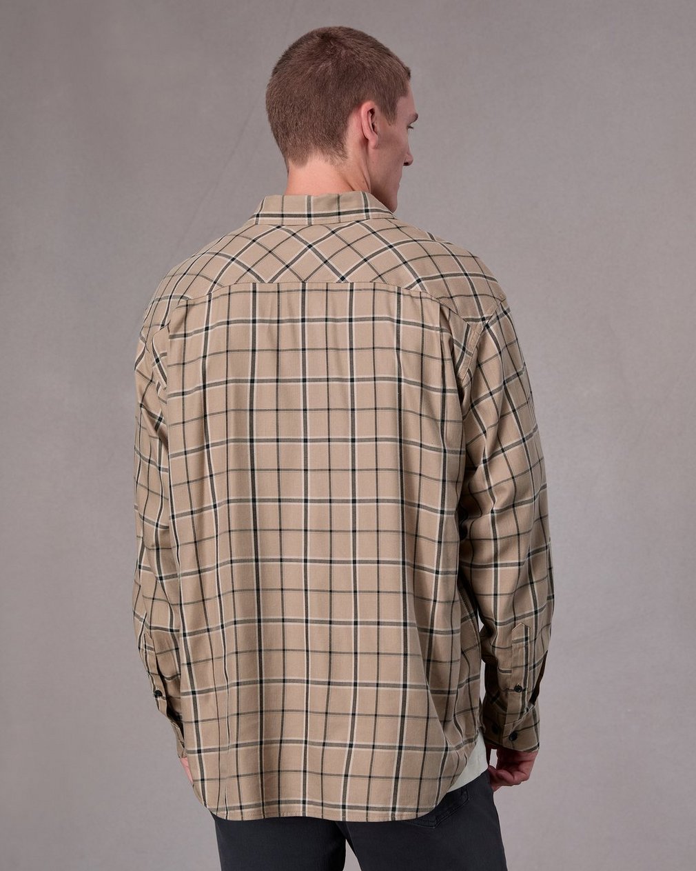Matthew Flannel Shirt - Taupe Plaid