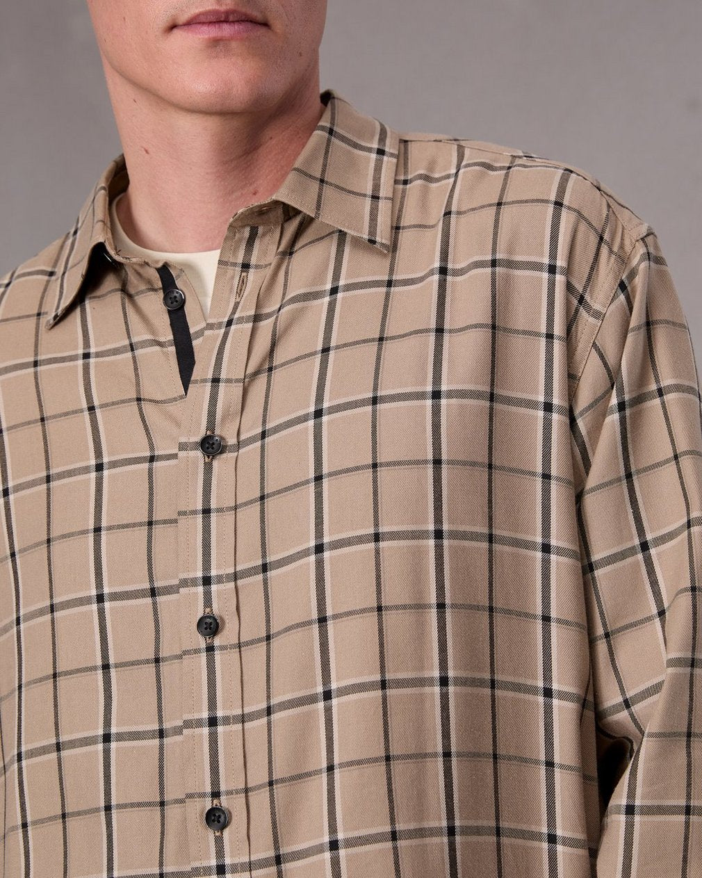 Matthew Flannel Shirt - Taupe Plaid