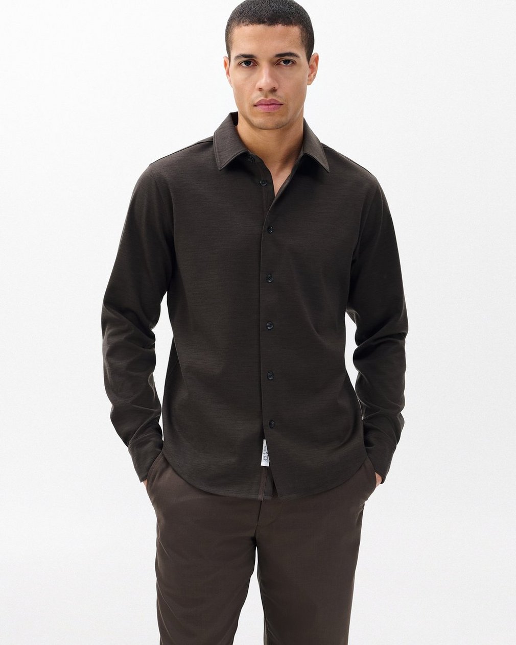Tomlin Merino Wool Knit Shirt - Stonewall