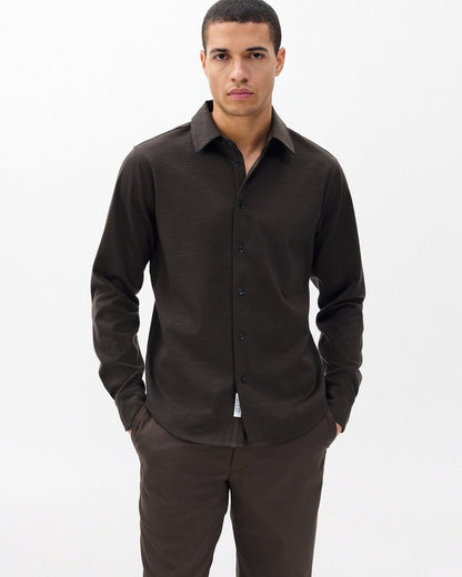 Tomlin Merino Wool Knit Shirt - Stonewall