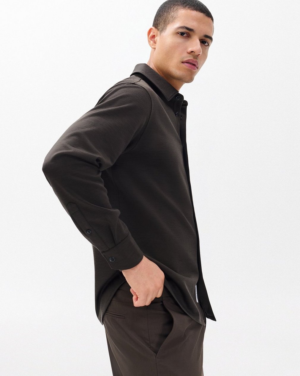 Tomlin Merino Wool Knit Shirt - Stonewall