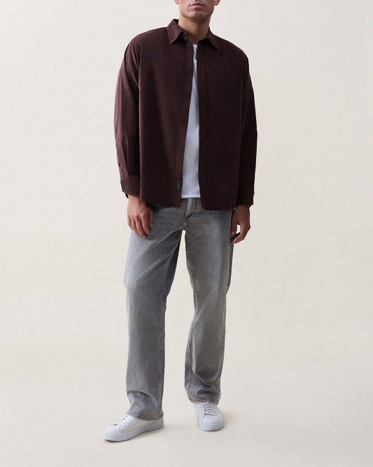 Mateo Cotton Corduroy Shirt - Espresso
