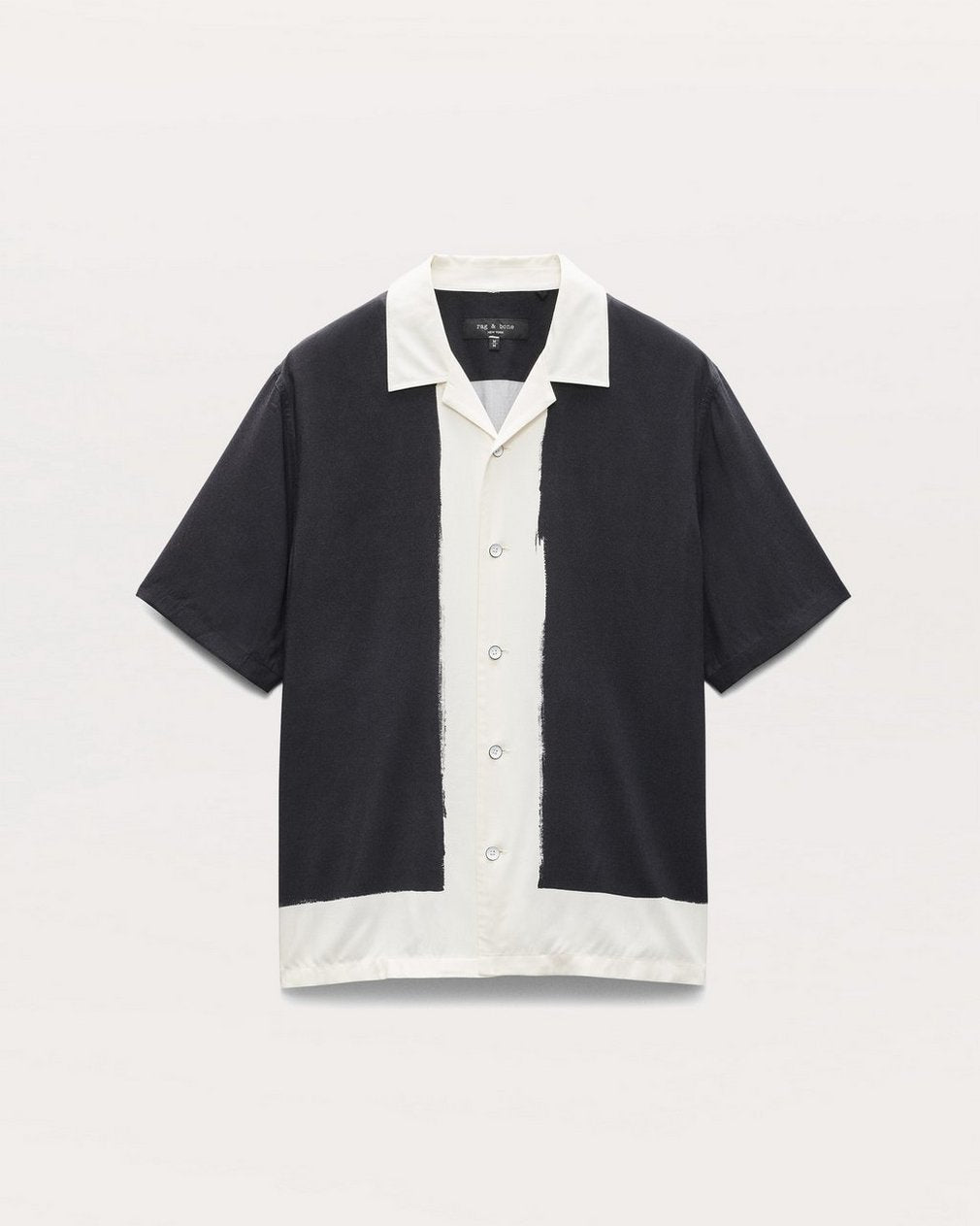 Avery Relaxed Fit Painterly Print Woven Shirt - Navy Anthony Print