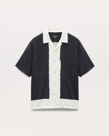 Avery Relaxed Fit Painterly Print Woven Shirt - Navy Anthony Print