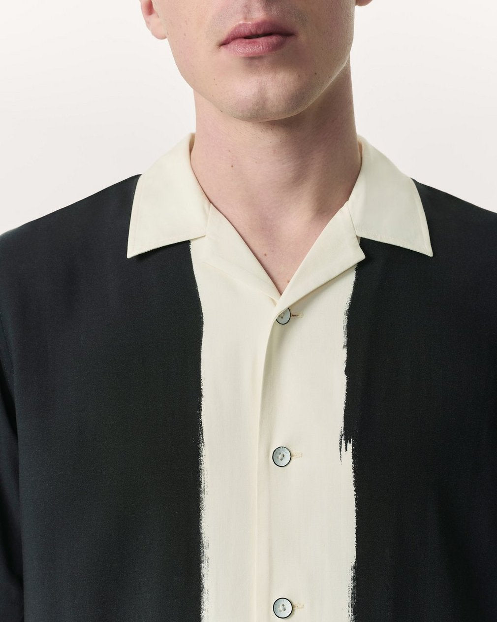 Avery Relaxed Fit Painterly Print Woven Shirt - Navy Anthony Print