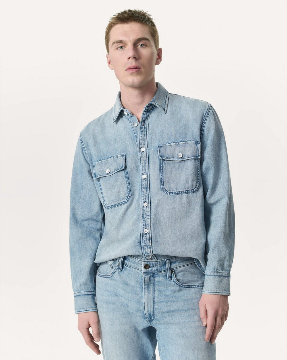 Relaxed Fit Featherweight Denim CPO Overshirt - Fletcher