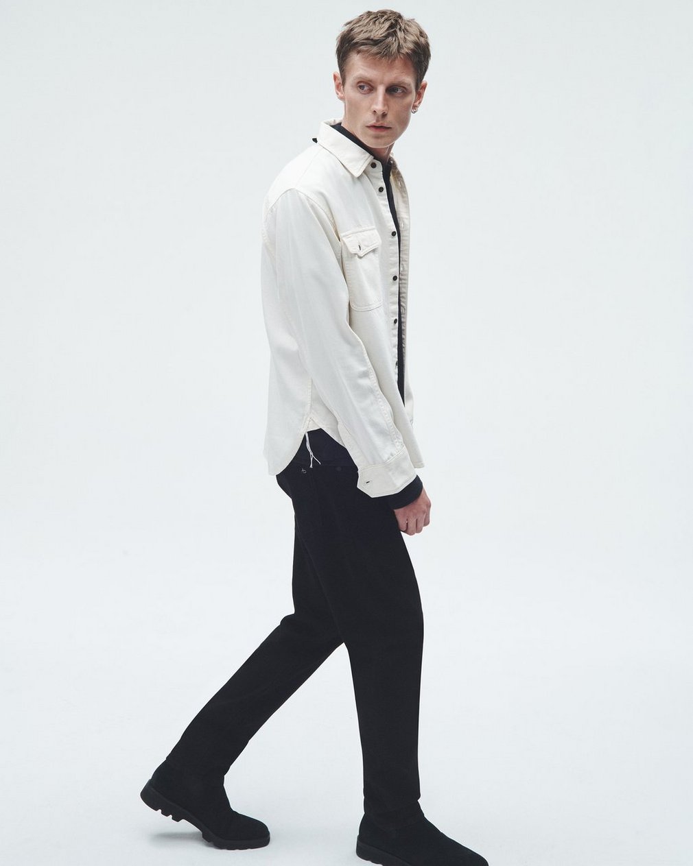 Featherweight Denim Shirt - Ecru