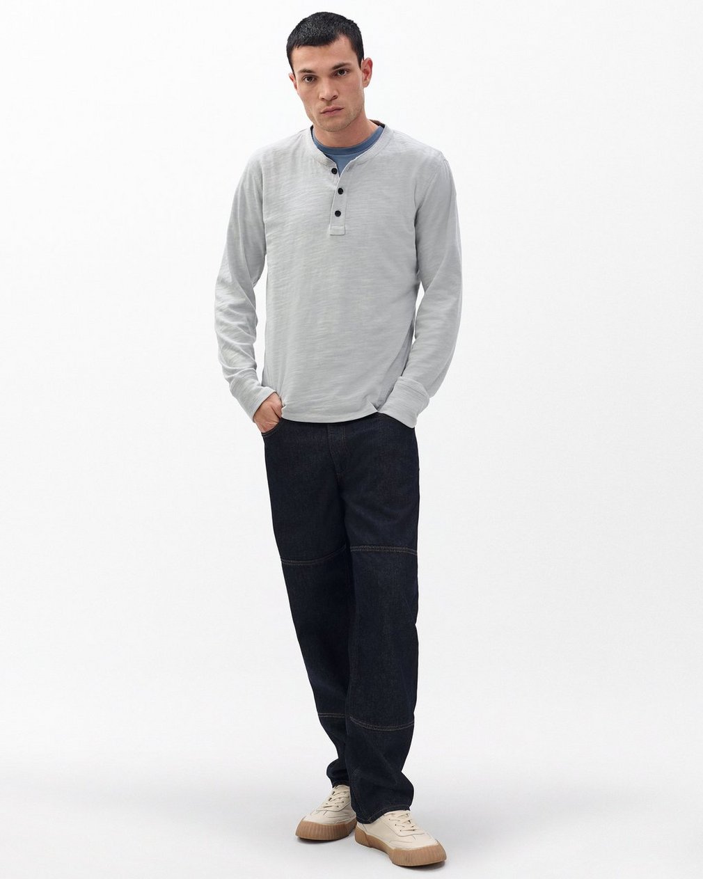 Classic Flame Henley - Harbor Grey