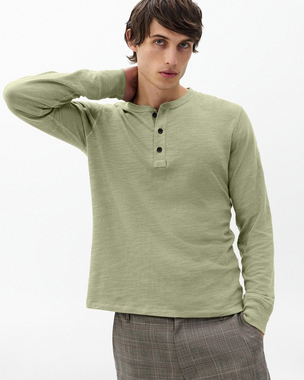 Classic Flame Henley - Dry Moss