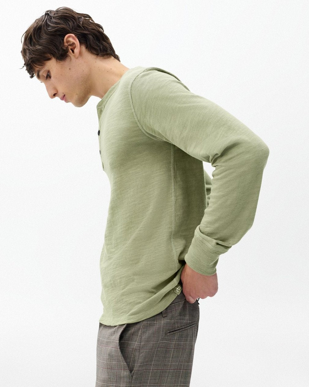 Classic Flame Henley - Dry Moss