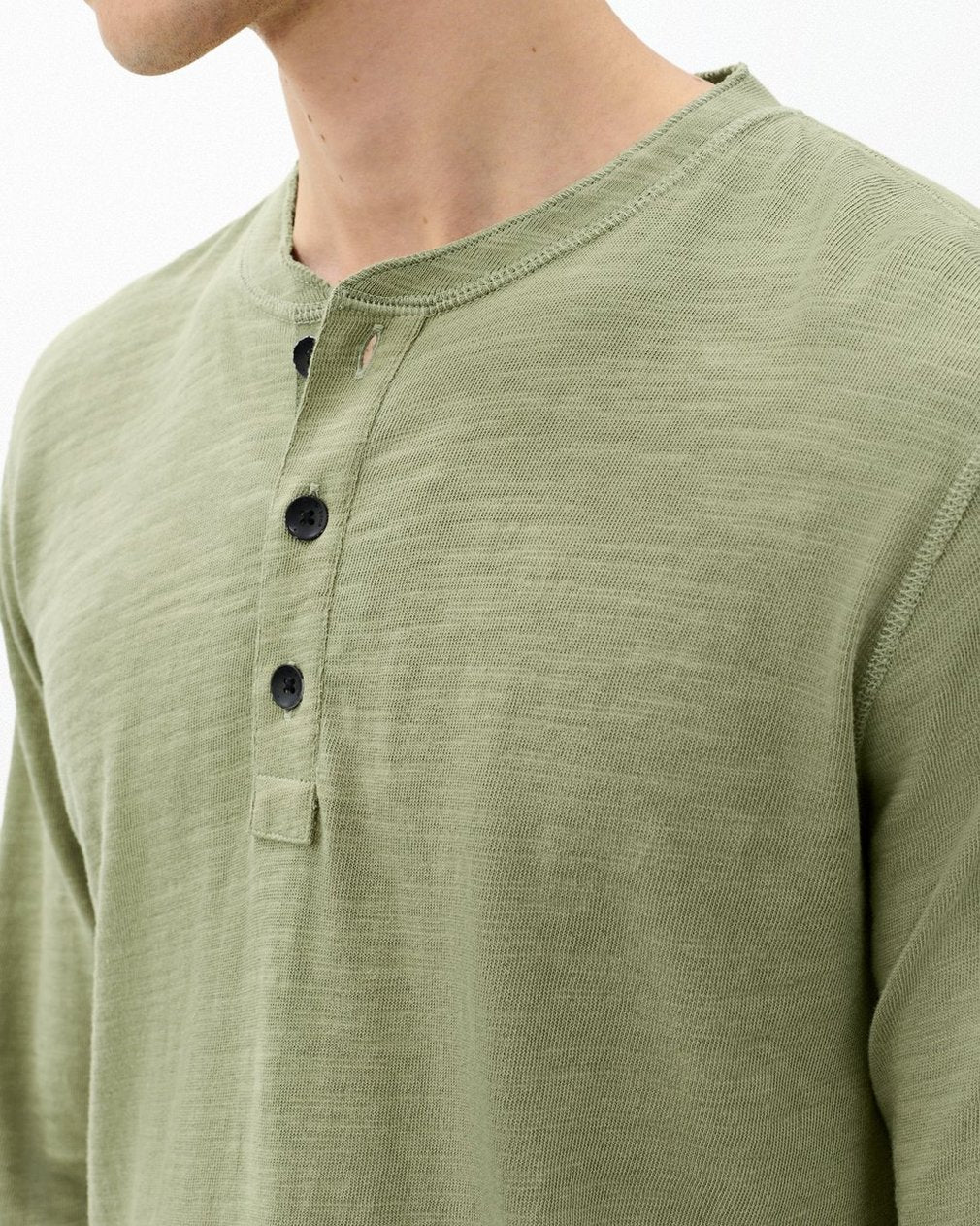 Classic Flame Henley - Dry Moss