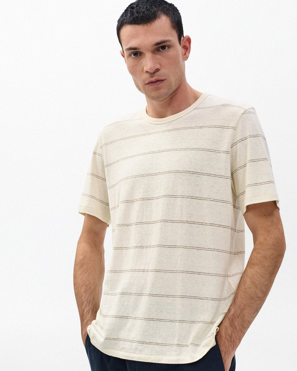 Classic Striped Tee - White