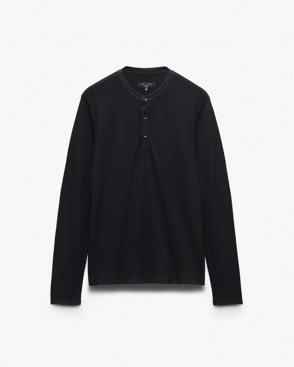 Tech Waffle Henley - Black
