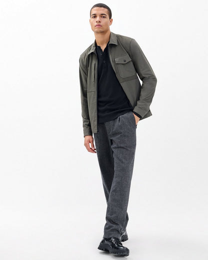 Tech Waffle Henley - Black