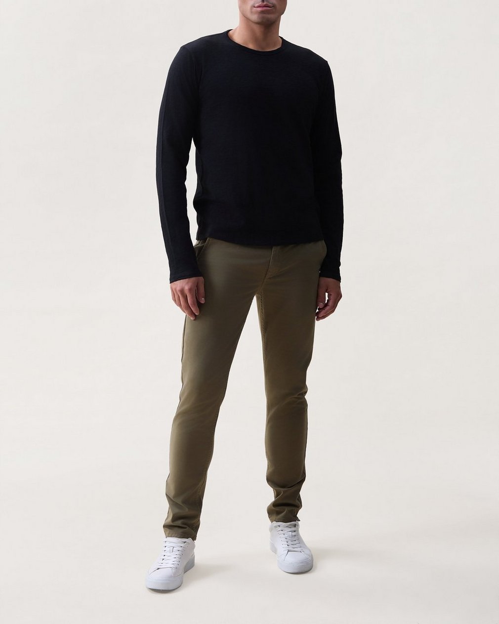 Classic Slub Cotton Long-Sleeve Tee - Black
