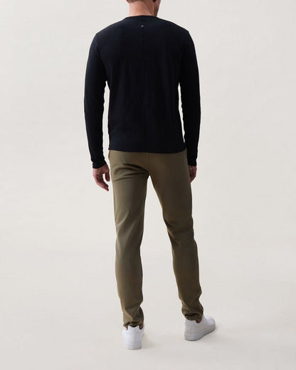 Classic Slub Cotton Long-Sleeve Tee - Black