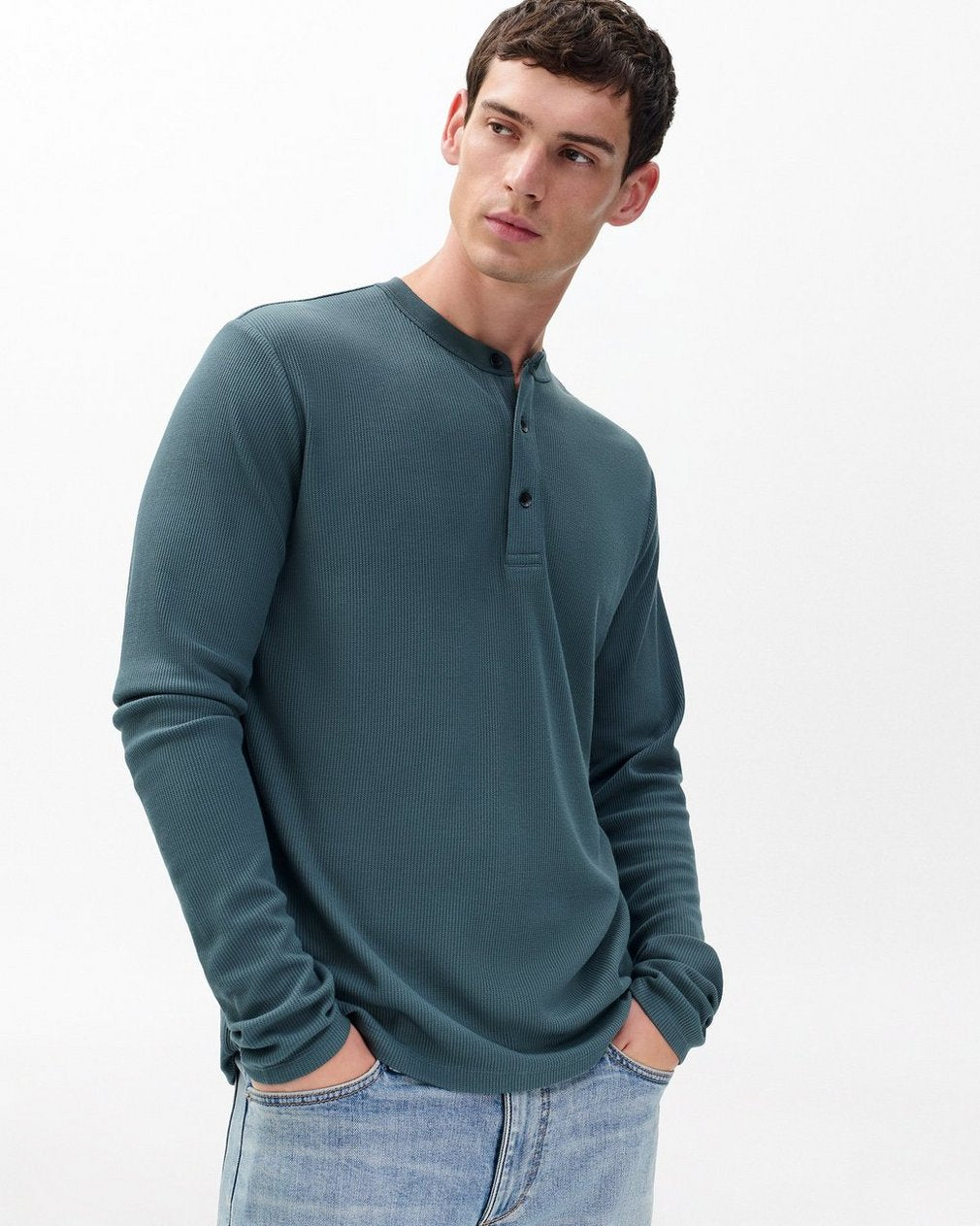 Tech Waffle Henley - Slate