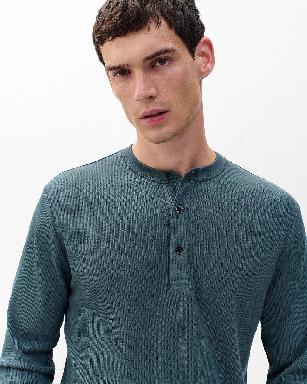 Tech Waffle Henley - Slate