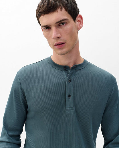 Tech Waffle Henley - Slate
