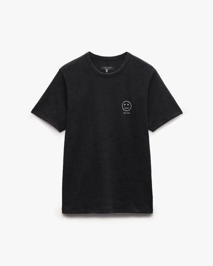 Sour Face Embroidered Tee - Black