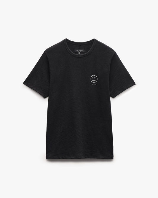 Sour Face Embroidered Tee - Black