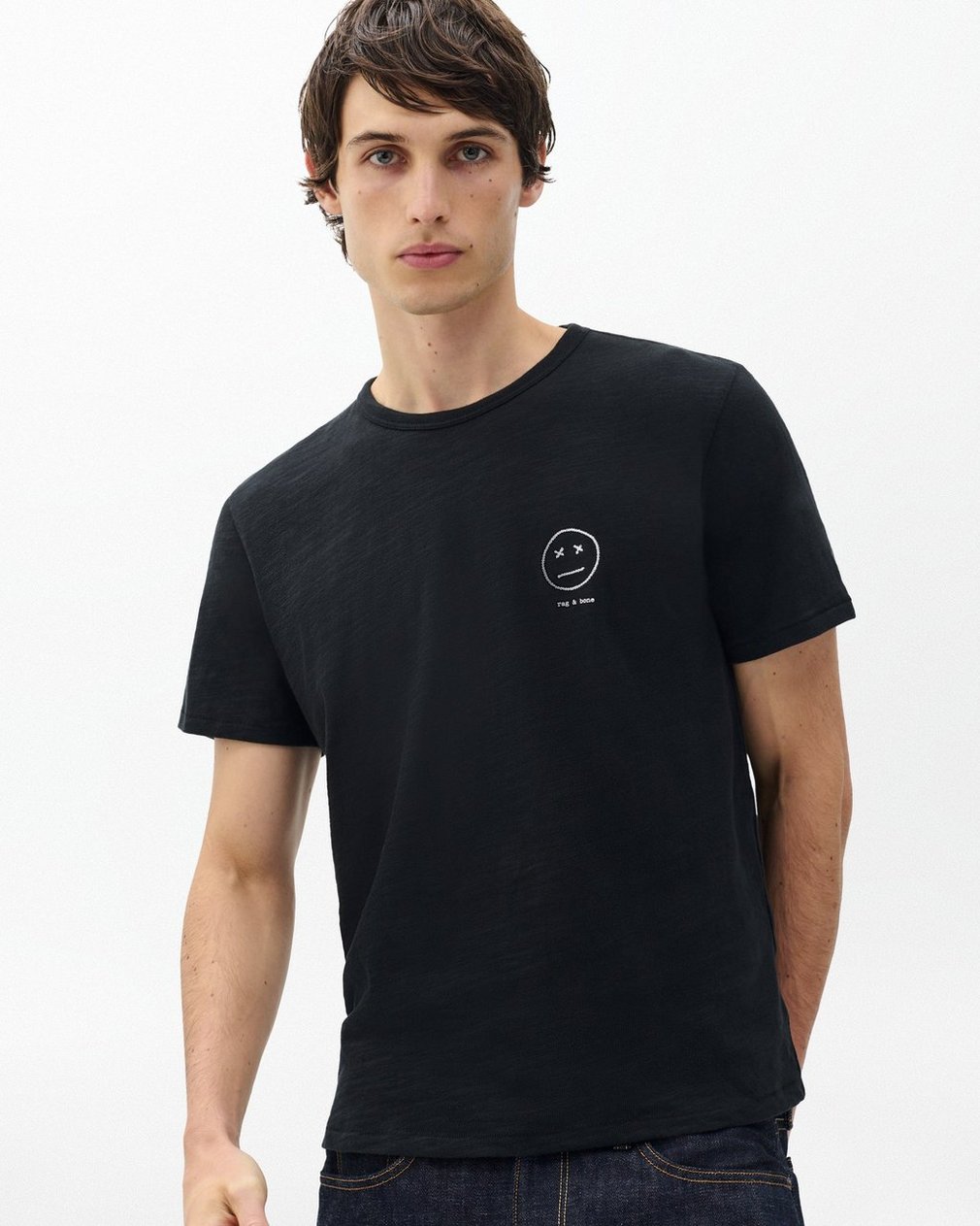 Sour Face Embroidered Tee - Black
