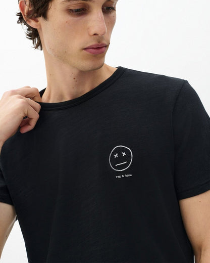 Sour Face Embroidered Tee - Black