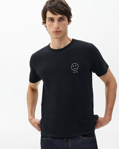 Sour Face Embroidered Tee - Black