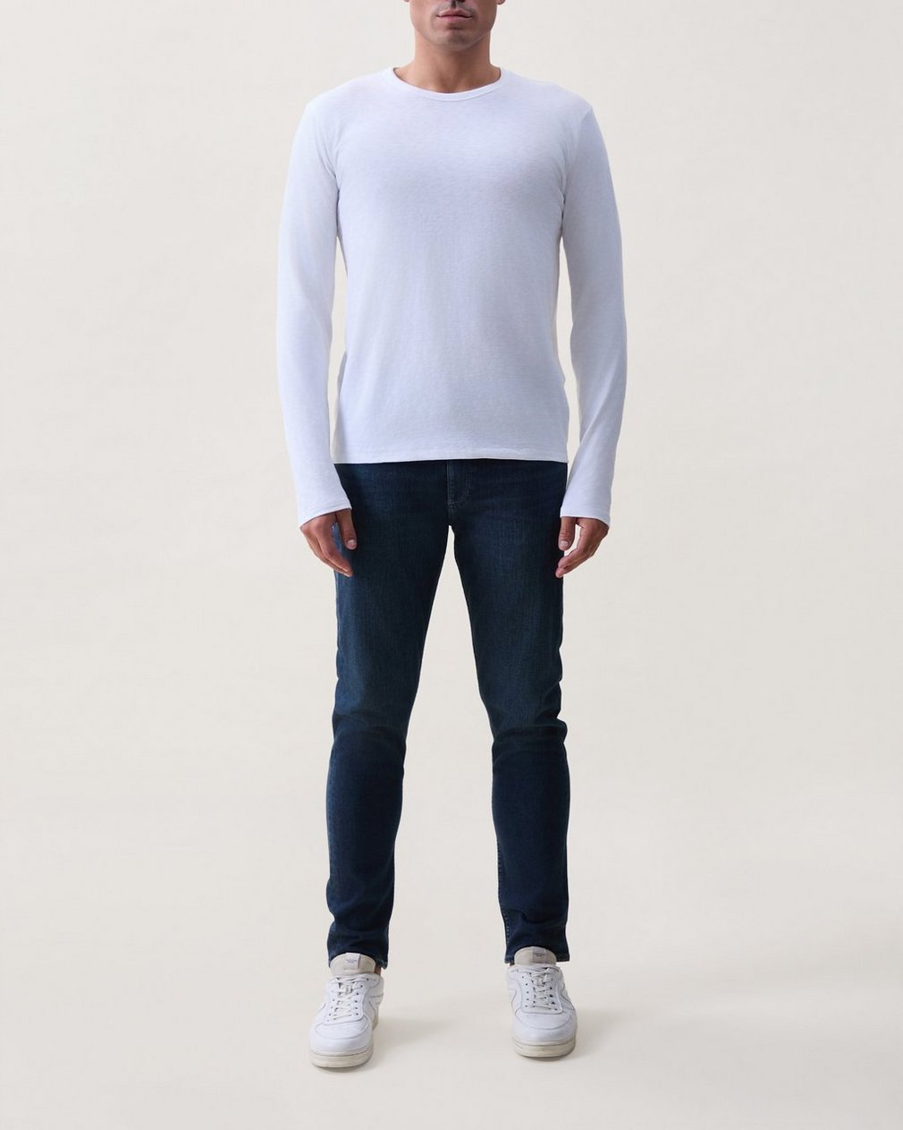 Classic Slub Cotton Long-Sleeve Tee - White
