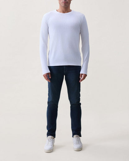 Classic Slub Cotton Long-Sleeve Tee - White