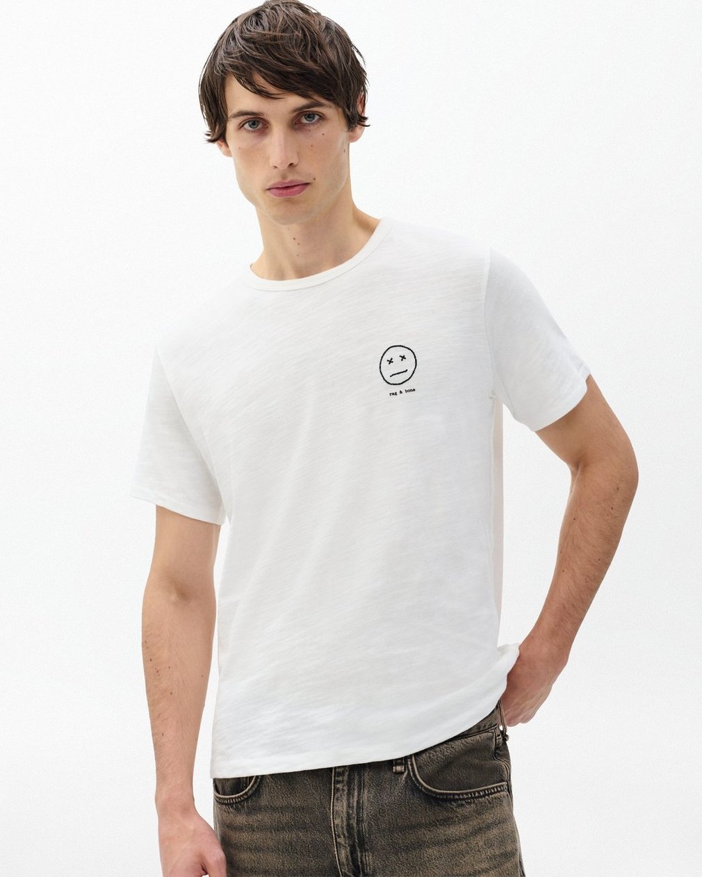 Sour Face Embroidered Tee - White