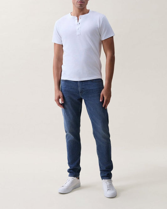 Classic Slub Cotton Henley - White