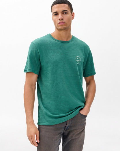 Sour Face Embroidered Tee - Pine Forest