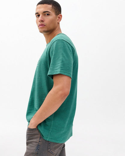 Sour Face Embroidered Tee - Pine Forest