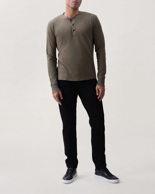 Classic Slub Cotton Long-Sleeve Henley - Gravel