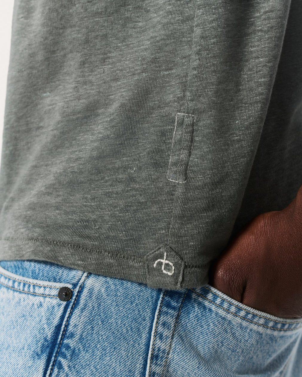 Linen Johnny Collar Polo - Pavement