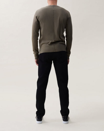 Classic Slub Cotton Long-Sleeve Henley - Gravel