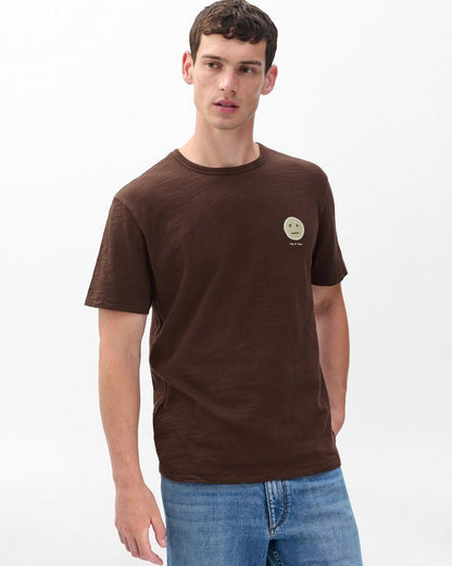 Sour Face Embroidered Tee - Brown Multi