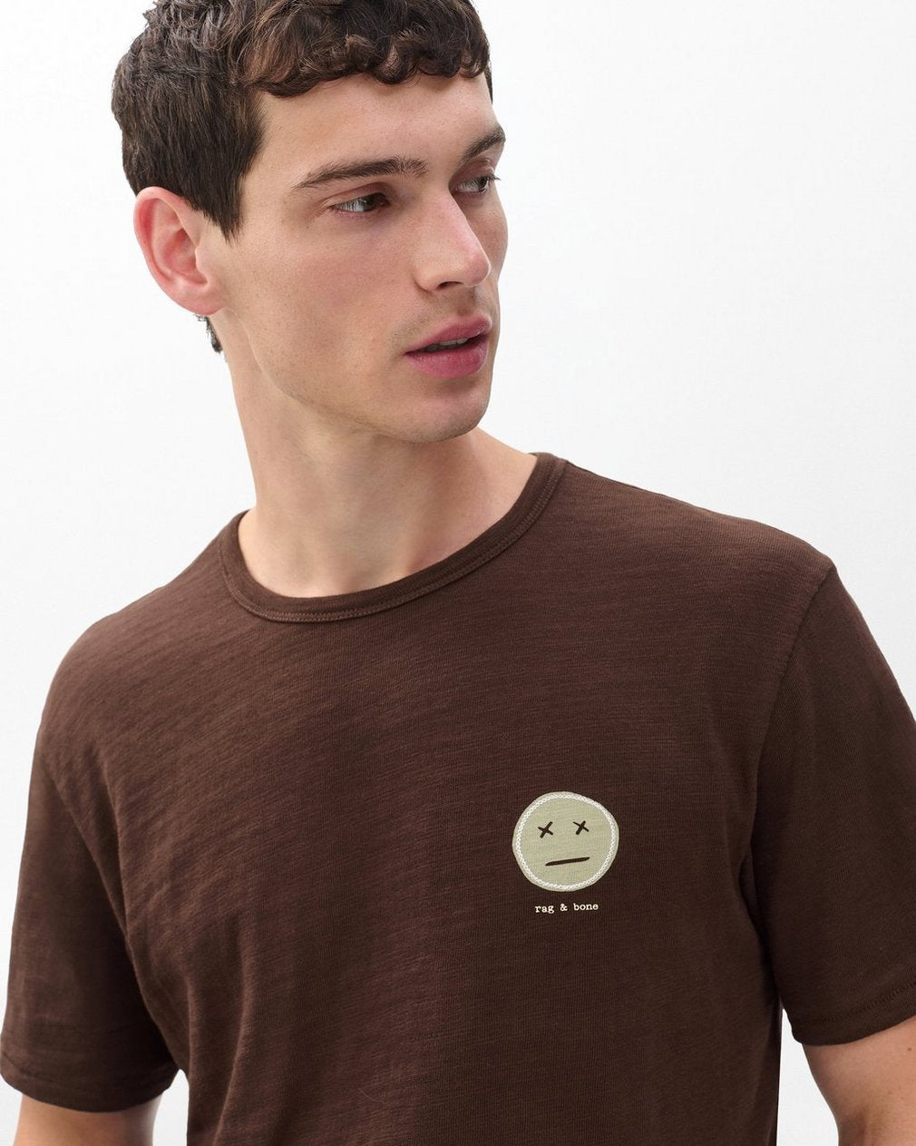 Sour Face Embroidered Tee - Brown Multi