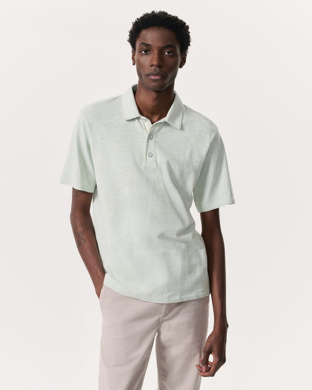 Classic Flame Polo Shirt - Light Teal