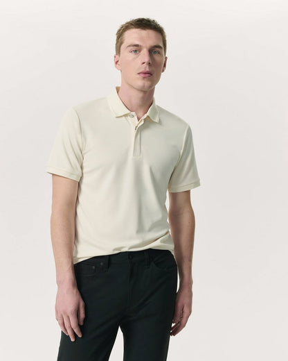 Tech Stretch Piqué Polo - Chalk