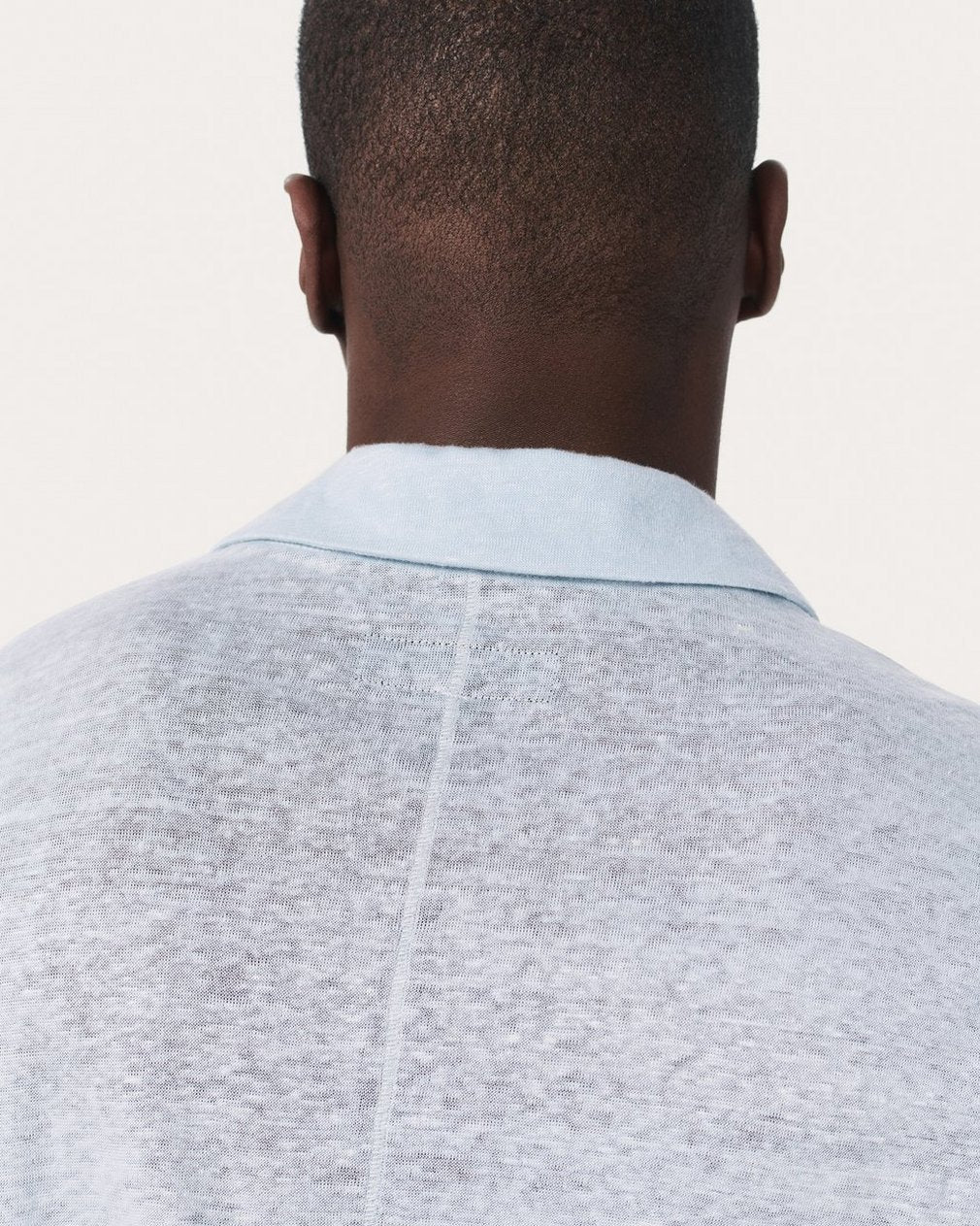 Linen Johnny Collar Polo - Arctic