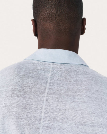 Linen Johnny Collar Polo - Arctic